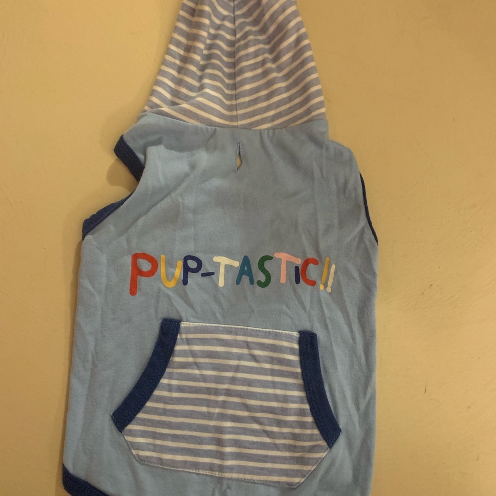 Ellen Degeneres Blue Striped Dog Hoodie
